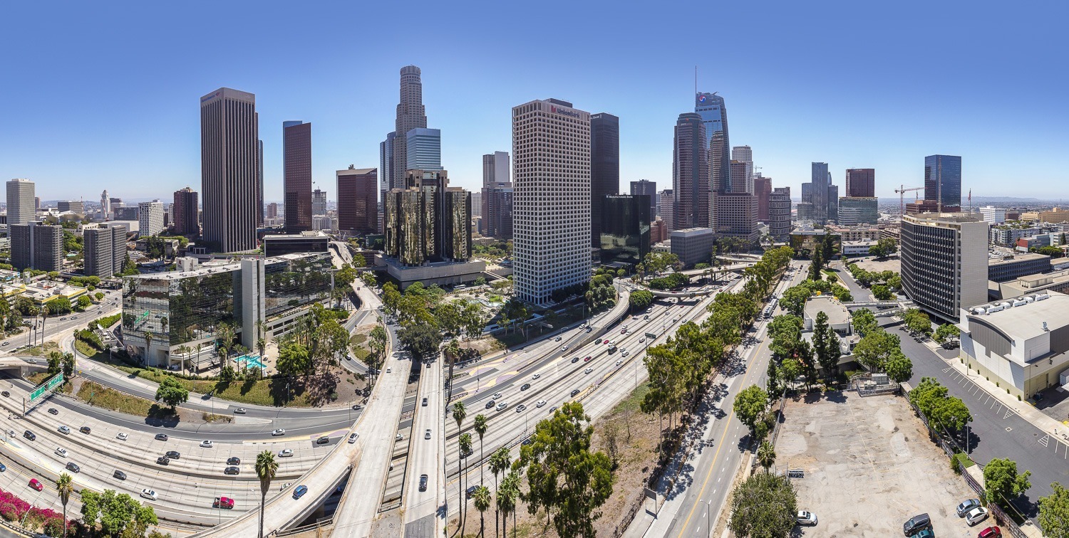 180° Aerial View of the beautiful downtown Los Angeles Quality Drone Mapping & Geospatial Data