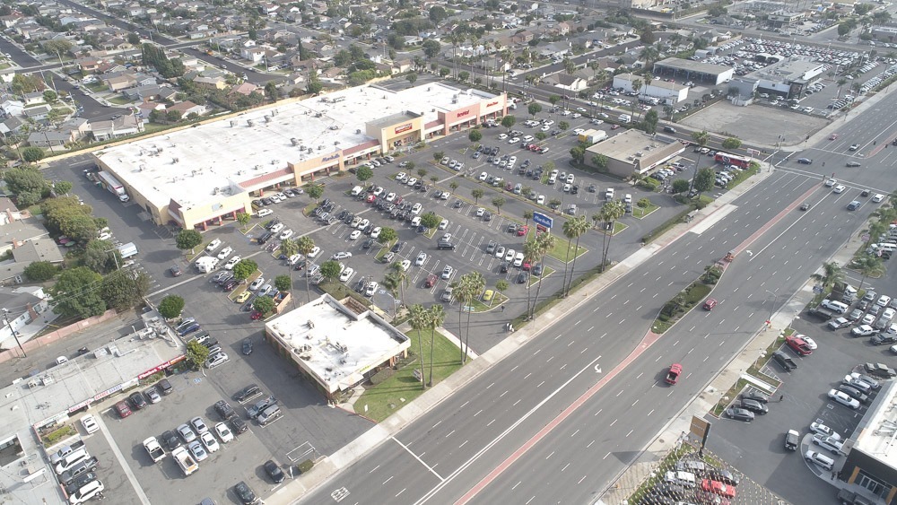 Aerial view of a shopping center in Newport Beach California elevate your real estate marketing with aerial photography Quality Drone Mapping & Geospatial Data